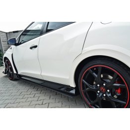 Накладки сплиттеры на пороги вариант 2 на Honda Civic IX Type R